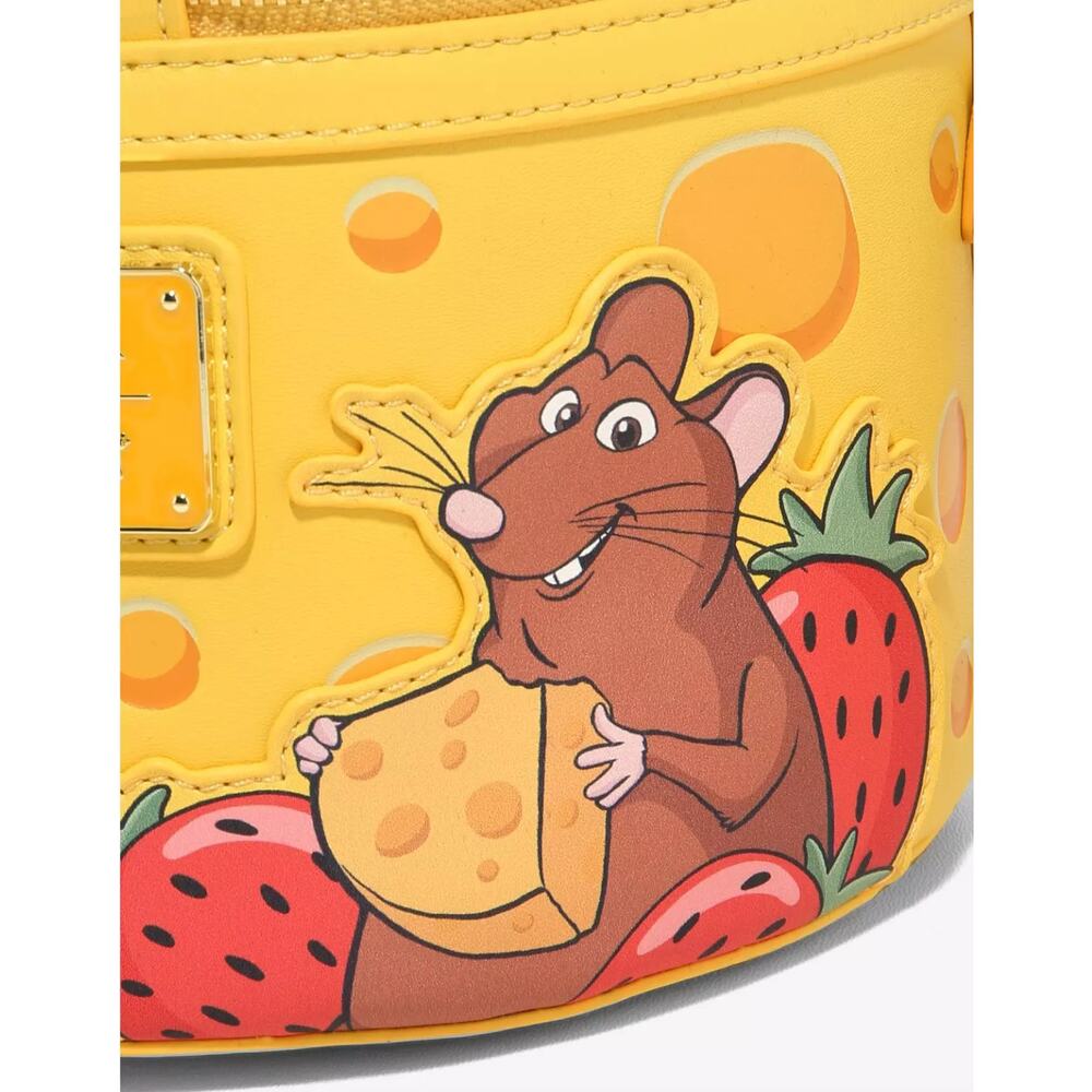 Loungefly Disney Pixar Ratatouille Cheese Wheel Strawberry Scented Crossbody Bag - Picture 3 of 6
